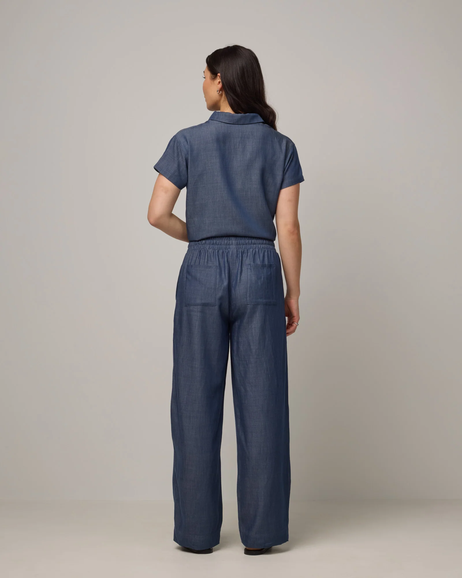 Erin Chambray Wide Leg Pant - Image 3